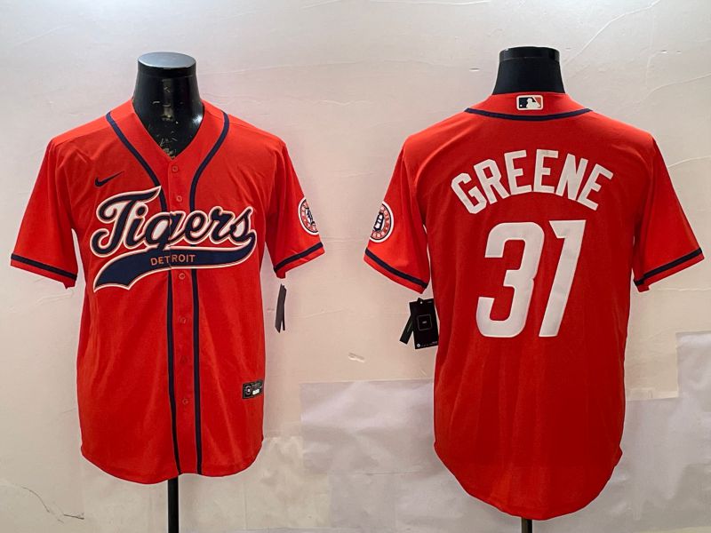 Men Detroit Tigers #31 Greene Orange Joint Name 2025 Nike MLB Jersey style 1->detroit tigers->MLB Jersey